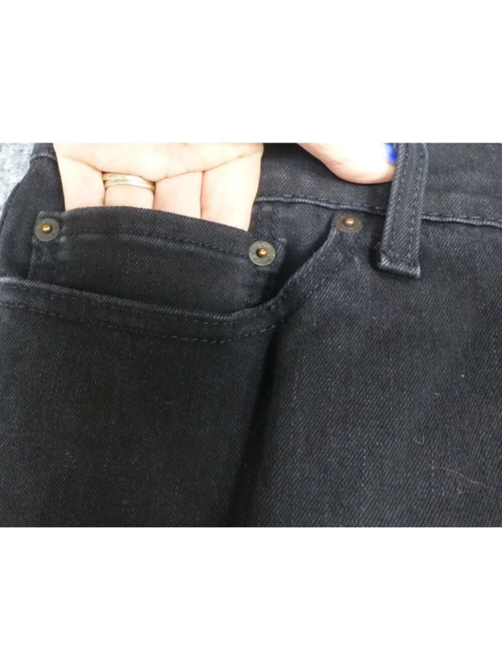 Levis 5 Pocket Mens‎ Black Jeans Straight-Leg Water